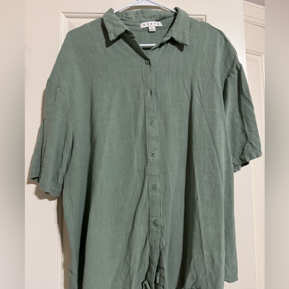 Matching Set Button Down Shirt and draw string shorts